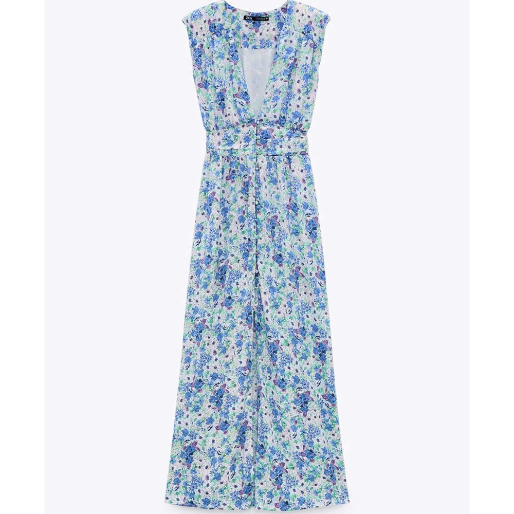 Zara Printed Midi Dress Size XS